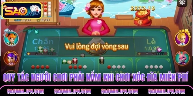 Xóc Đĩa Miễn Phí – Trải Nghiệm Chơi Không Lo Mất Vốn Quy tắc người chơi phải nắm khi chơi xóc đĩa miễn phí SAOWIN